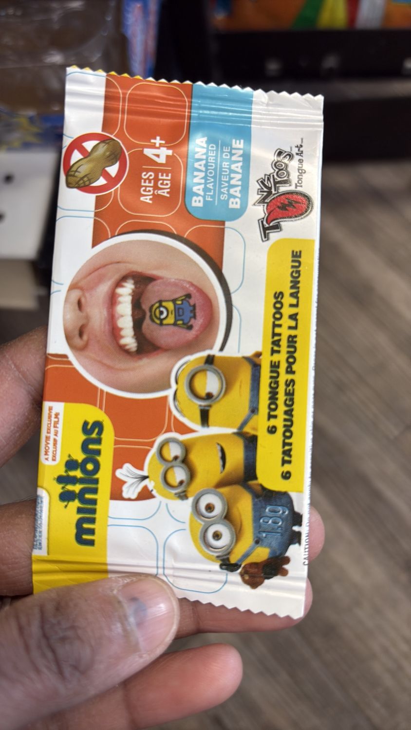 Minions 6 tongue tattoos