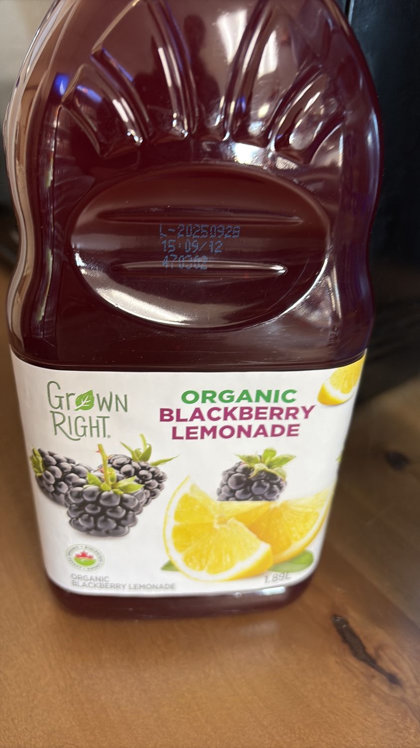 Organic blackberry lemonade 1.89L