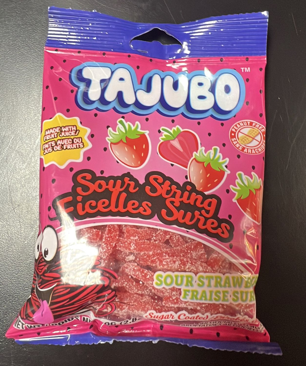 Taking sour strawberry
