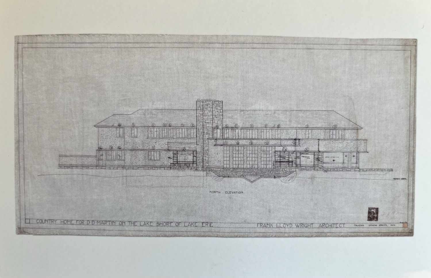 1926 North Elevation Plans Postcard