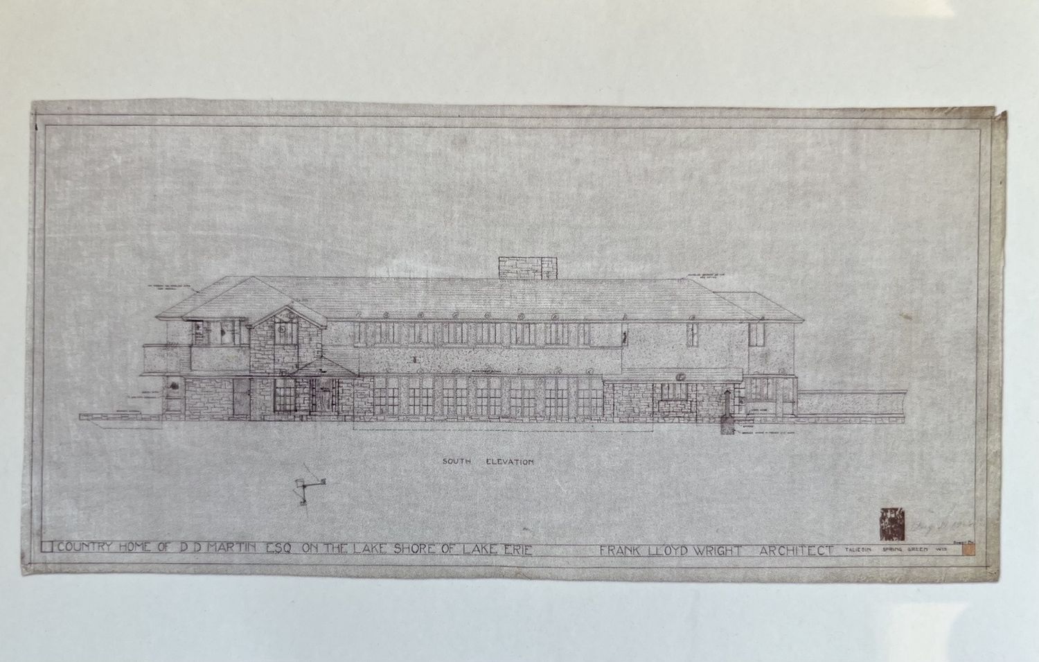 1926 South Elevation Plans Postcard