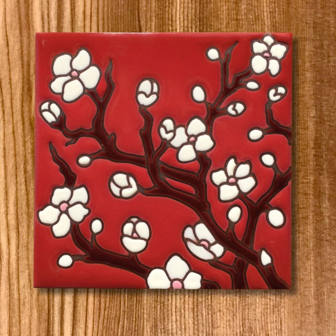 Cherry Blossoms Art Tile 6x6