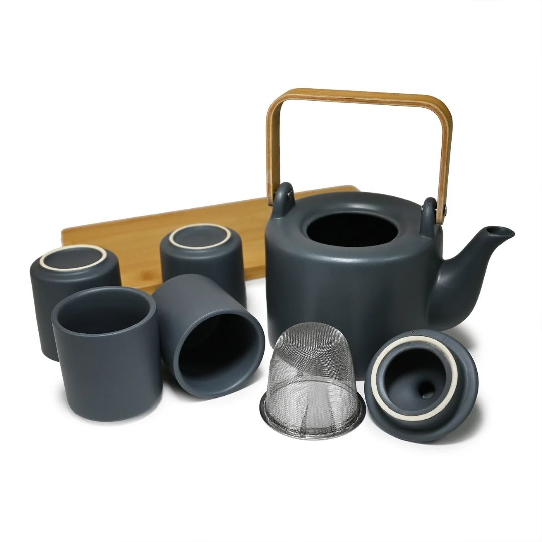 Modern Matte Tea Set, Colour: Charcoal 28oz