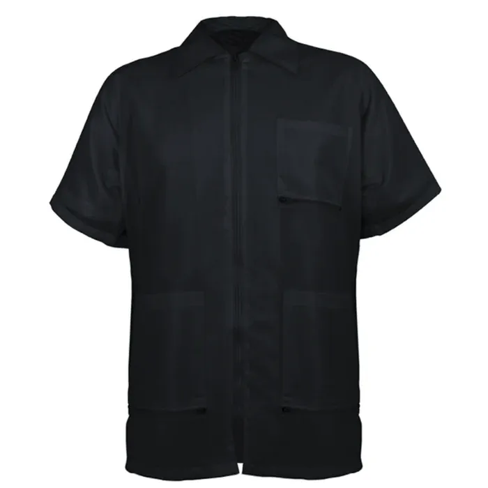 Vincent Traditional Barber Jacket With Collar - Black (XL)