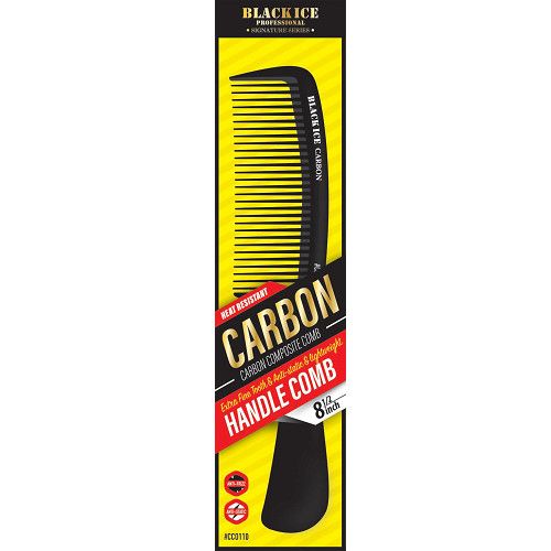Black Ice Professional Carbon Handle Comb 8.5 inch