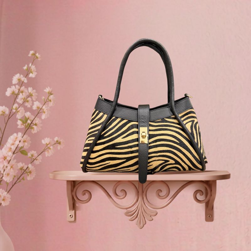 Bolso Piel Zebra Brun clair