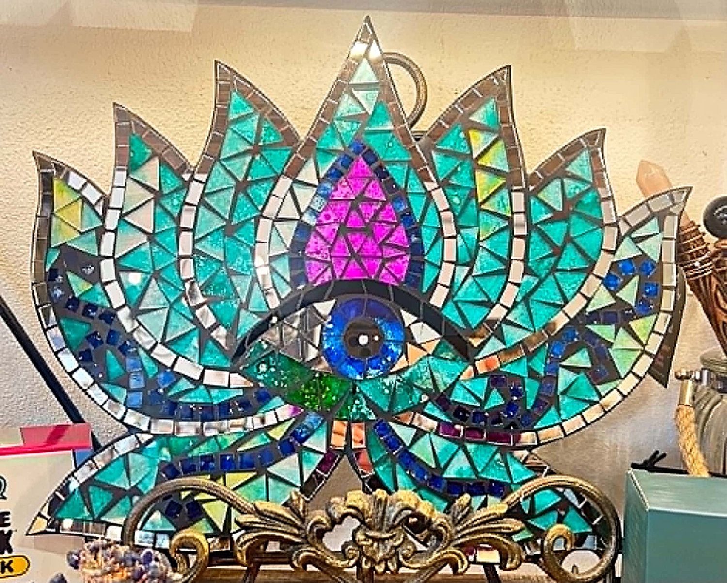 Eye Lotus Mosaic Wall Hanging