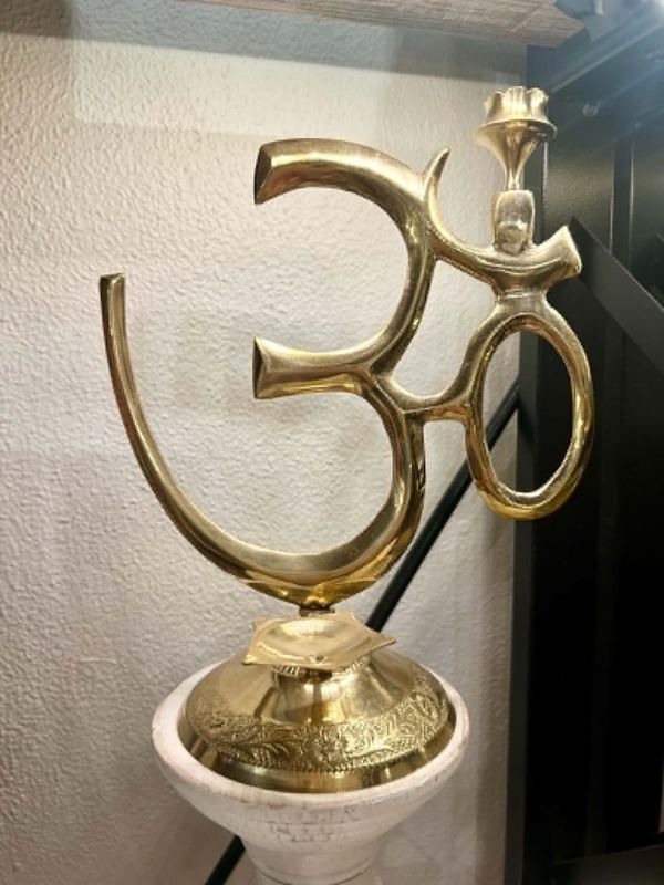 Large  Brass OM incense holder
