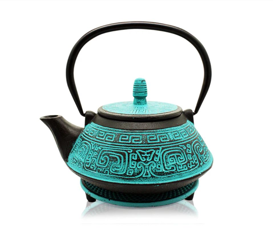 Tianshui Turquoise Black Iron Teapot 800ml