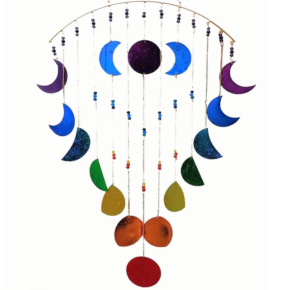 WALL HANGING - Metal Chakra Moon Phases