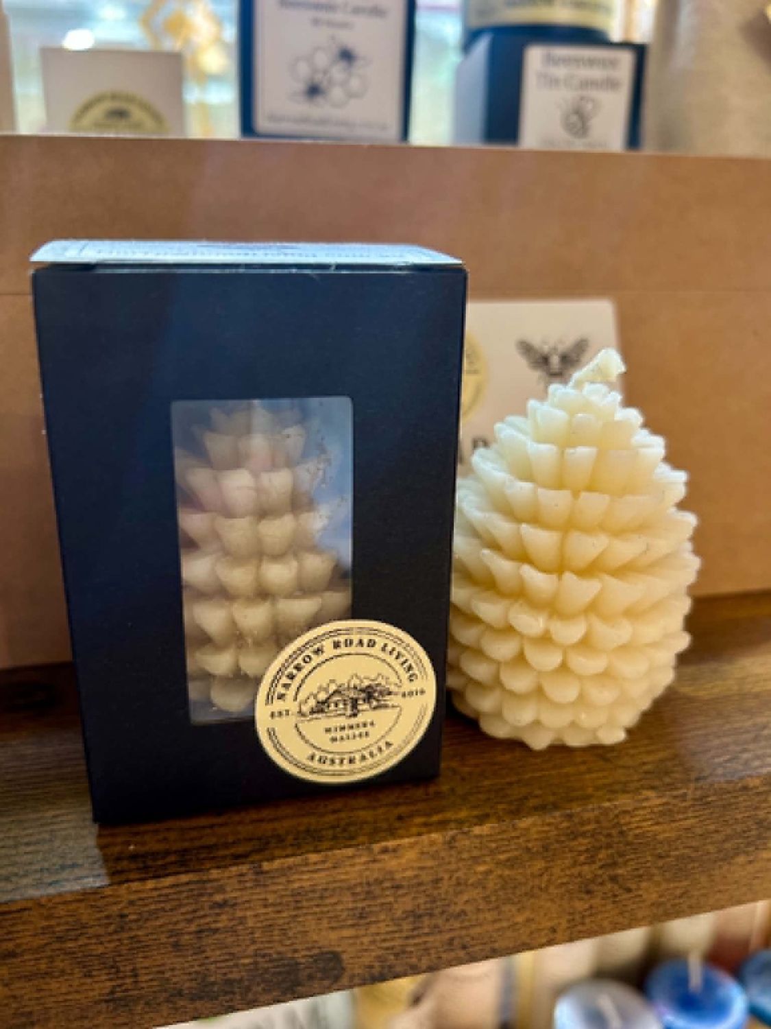 Pinecone Beeswax Candle