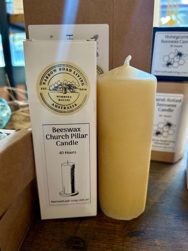 Beeswax Church Pillar Candle