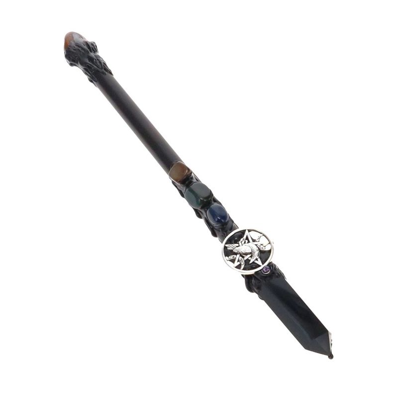 Blk obsidian Crow Healing wand