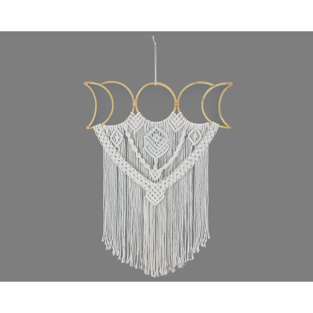 Moon Phases Bamboo Macrame Wall Hanging