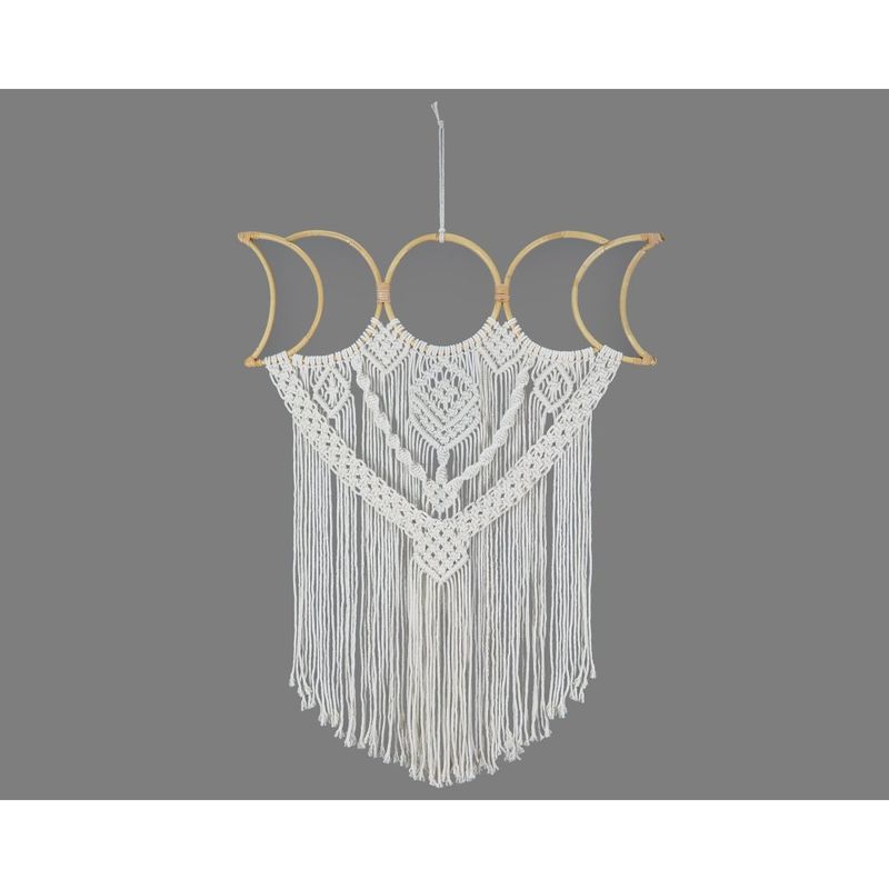 Moon Phases Bamboo Macrame Wall Hanging