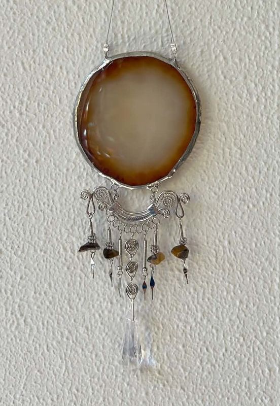 Agate Slice Hanging Crystal