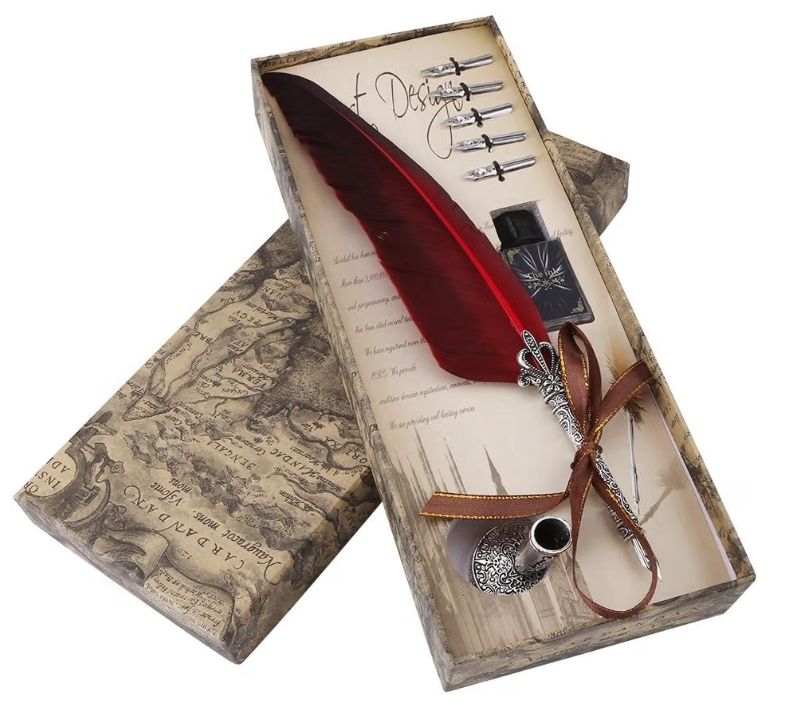 FEATHER PEN - Red C'graphy gift