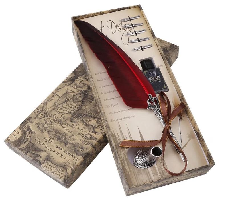 FEATHER PEN - Red C'graphy gift