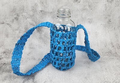Crochet Water Bottle Holder From Upcycled Shopping Bags