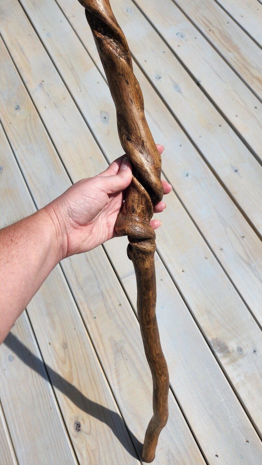 41 inch Naturally Twisted Wooden Walking Stick - Upcycle Products Store -  With Handmade Items - Reuse Grow Enjoy