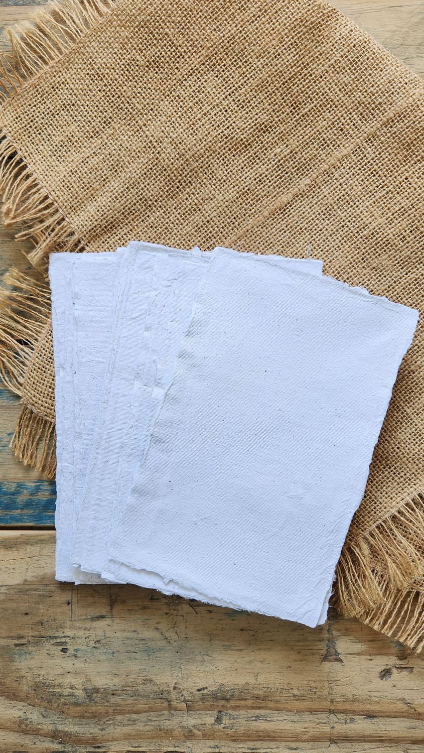 Handmade Recycled Paper With Deckle Edge (12 Sheets)