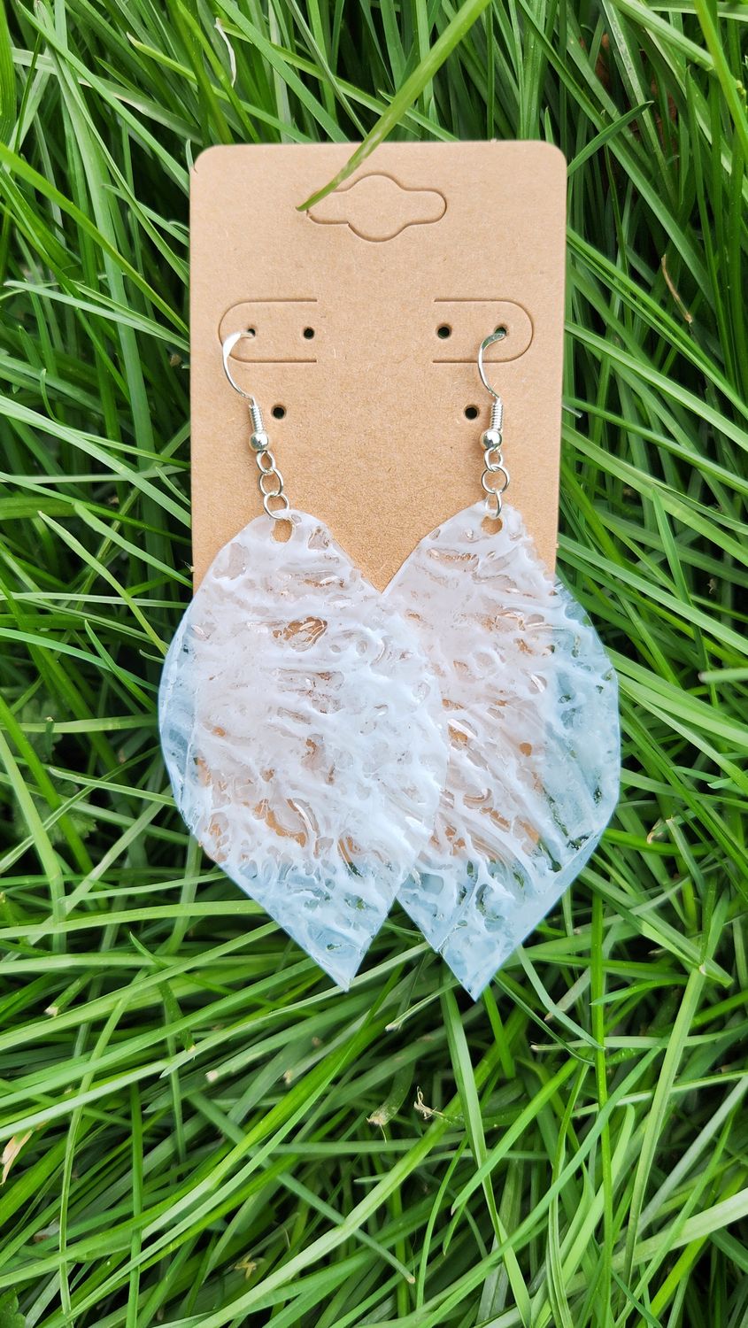 Upcycled Fused Plastic Leaf Earrings