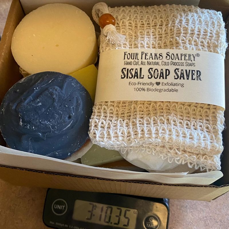 HUGE Box of Soap Ends | Imperfect Soap | Natural Soap Ends + 2 BONUS Sisal Soap Savers