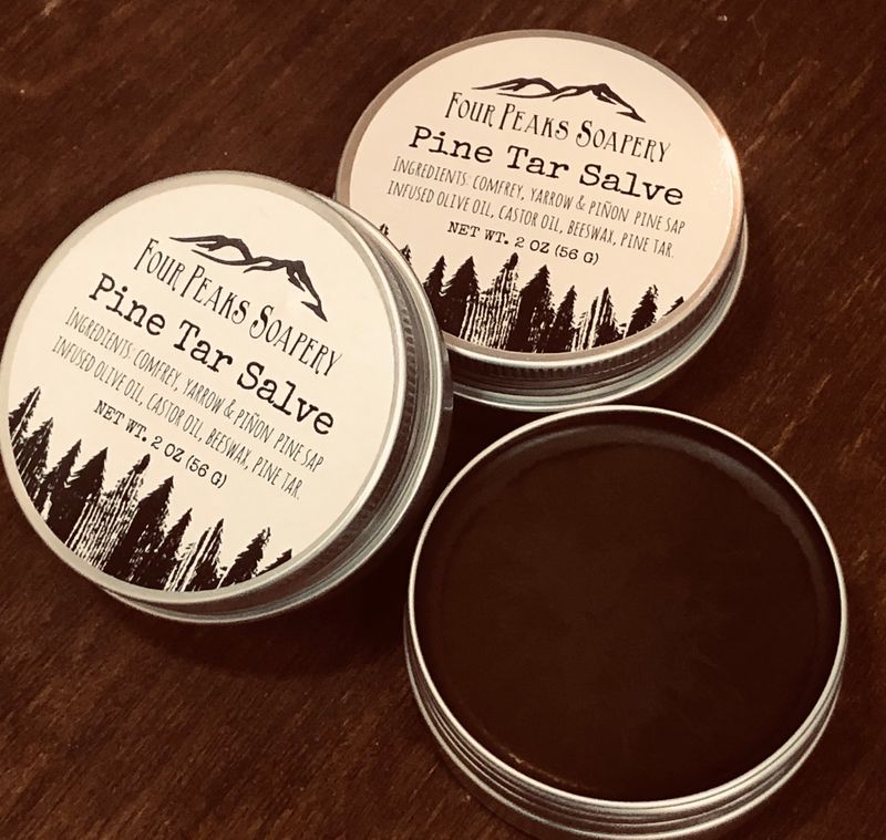 Handmade Pine Tar Salve with Comfrey, Yarrow, Piñon Sap