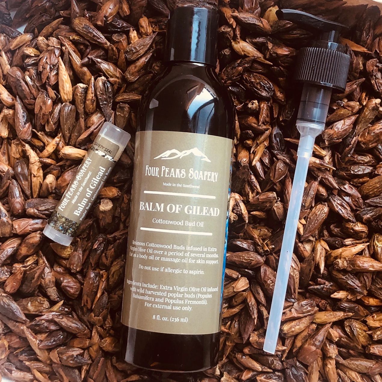 Balm of Gilead Cottonwood Bud Oil | Herbal Skin Support, Massage Oil (8 oz)