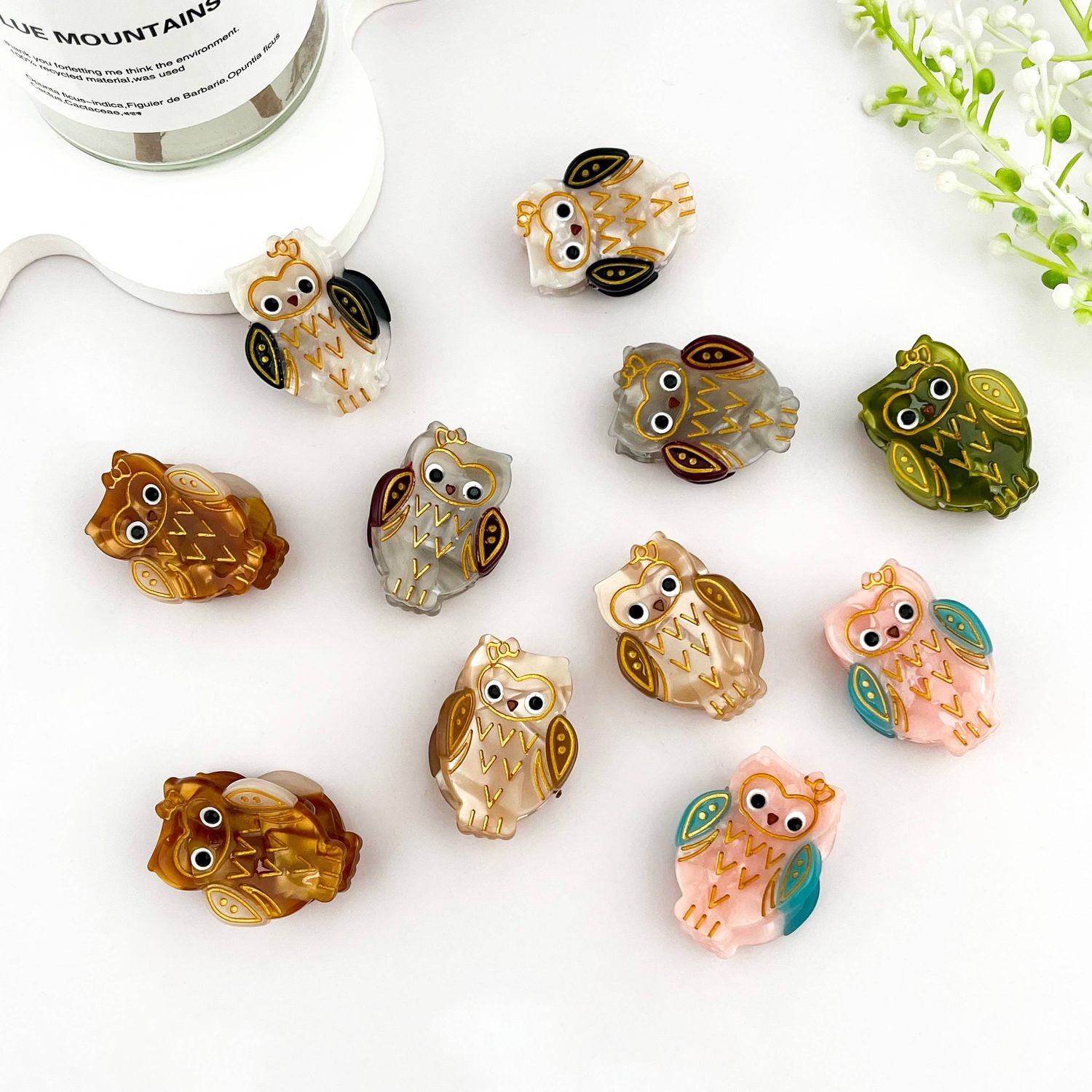 Cute Mini Owl Hair Claw Acetate Animal Hair Clip
