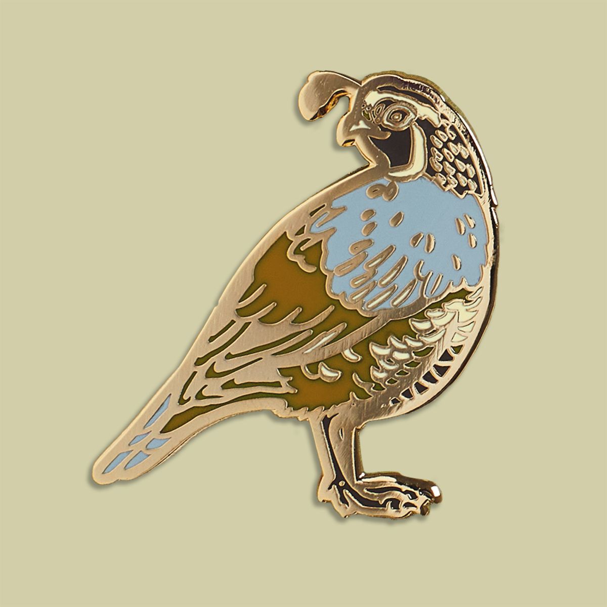 Enamel Pin: California Quail 1.25"