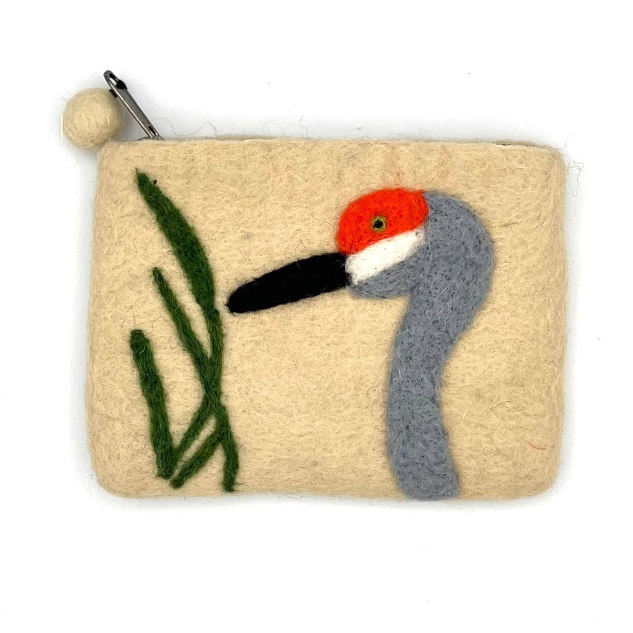 Sandhill Crane Felt Coin Purse