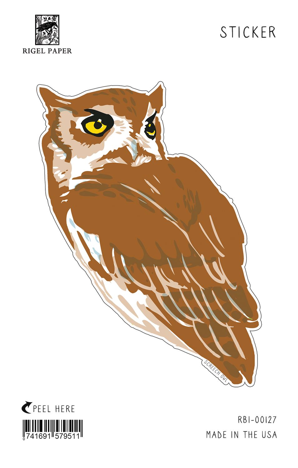 Screech Owl Bird Sticker
