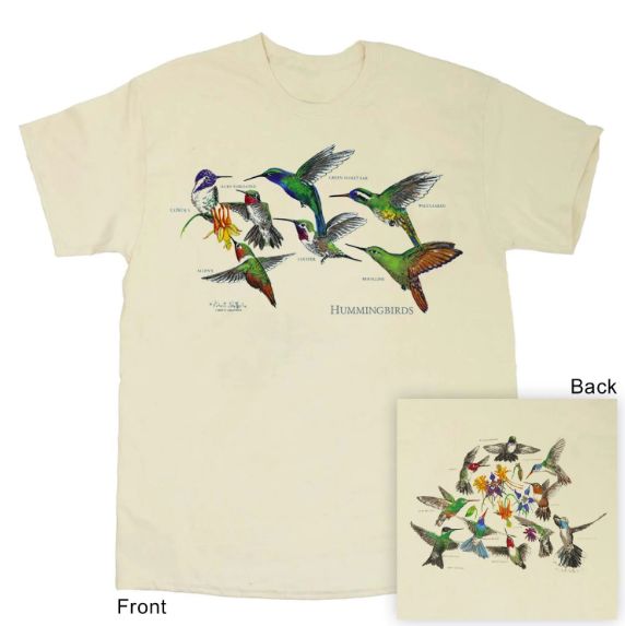 Hummingbirds Two-Sided Natural Unisex Tee by Liberty Graphics