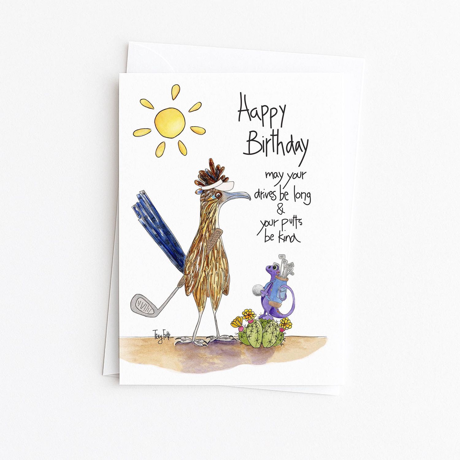 Road Runner Golf Birthday Card