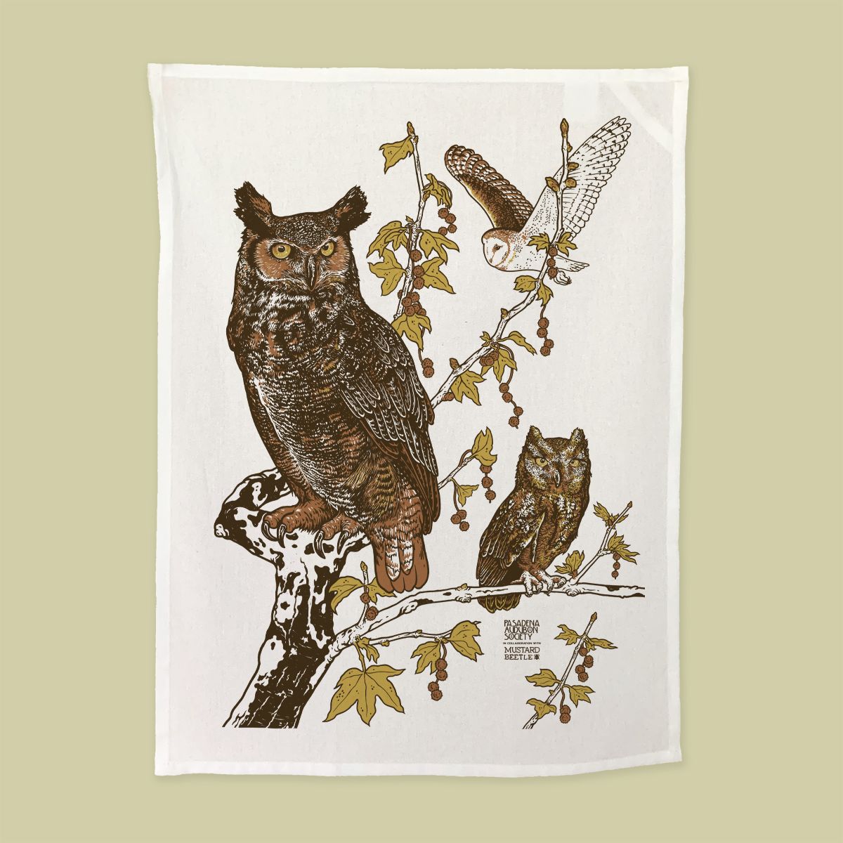 Tea Towel: Owls for Pasadena Audubon