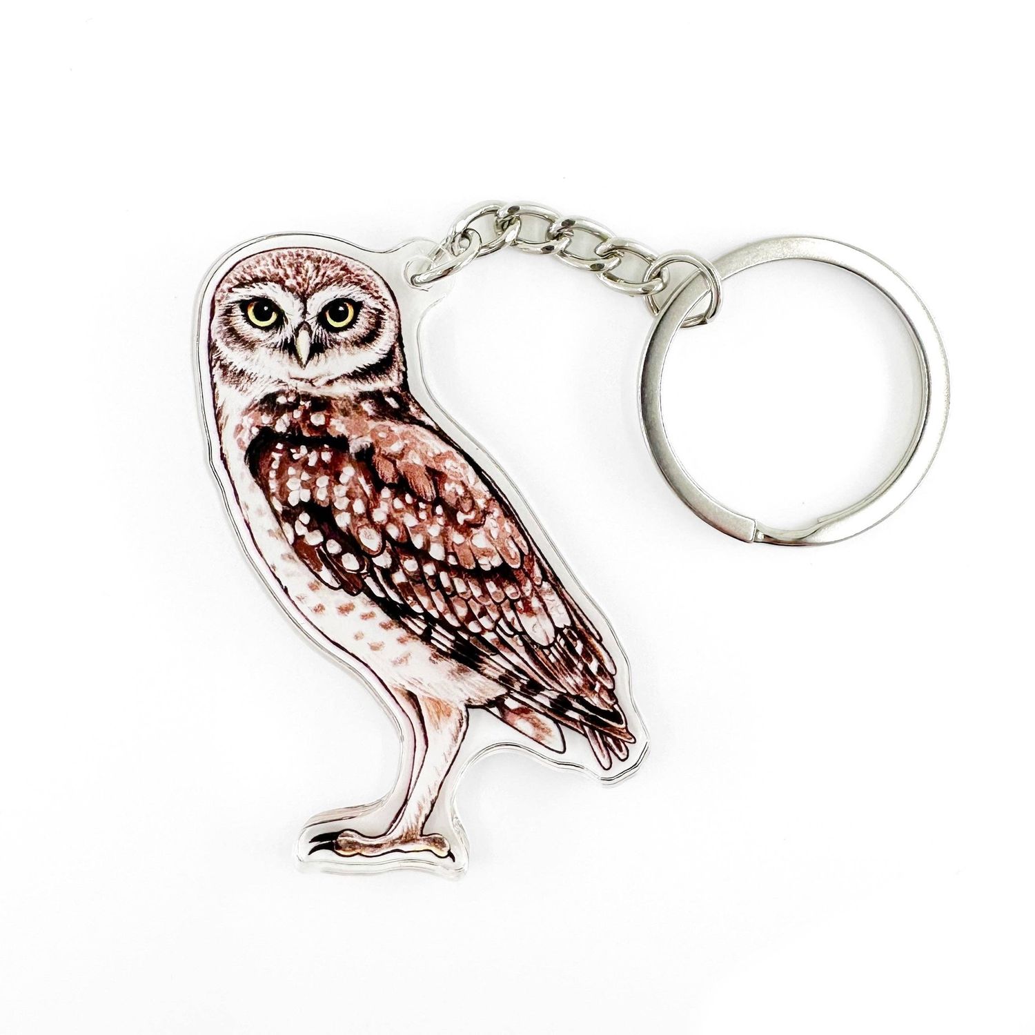 Burrowing Owl Double-Sided Acrylic Keychain