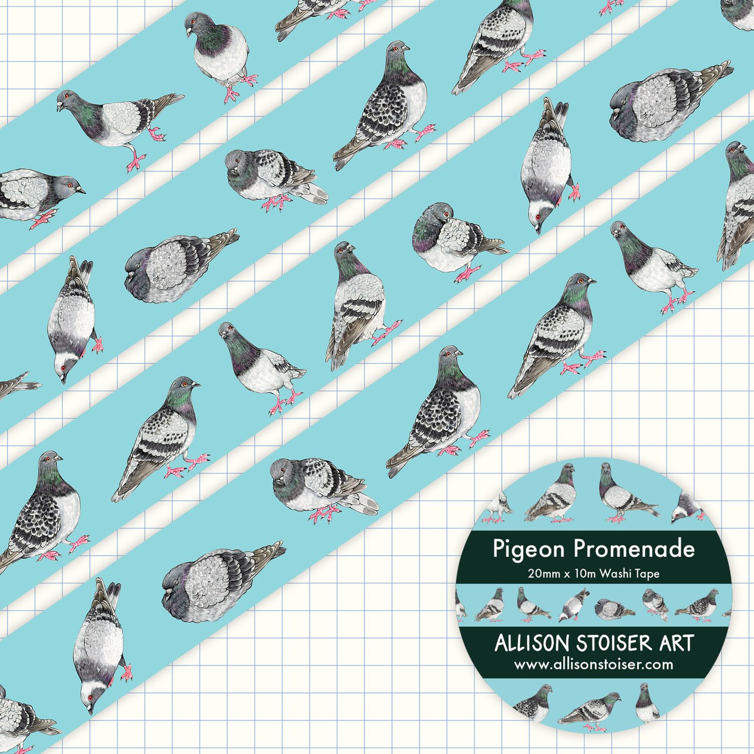 Pigeon Promenade Washi Tape