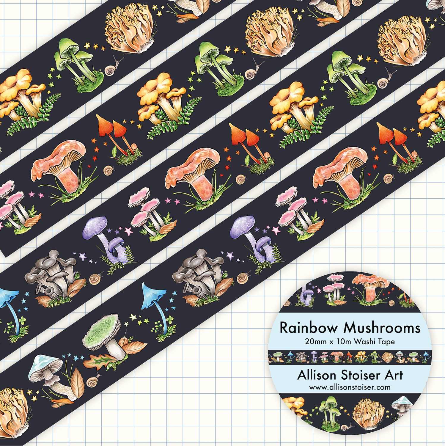 Rainbow Mushroom Washi Tape