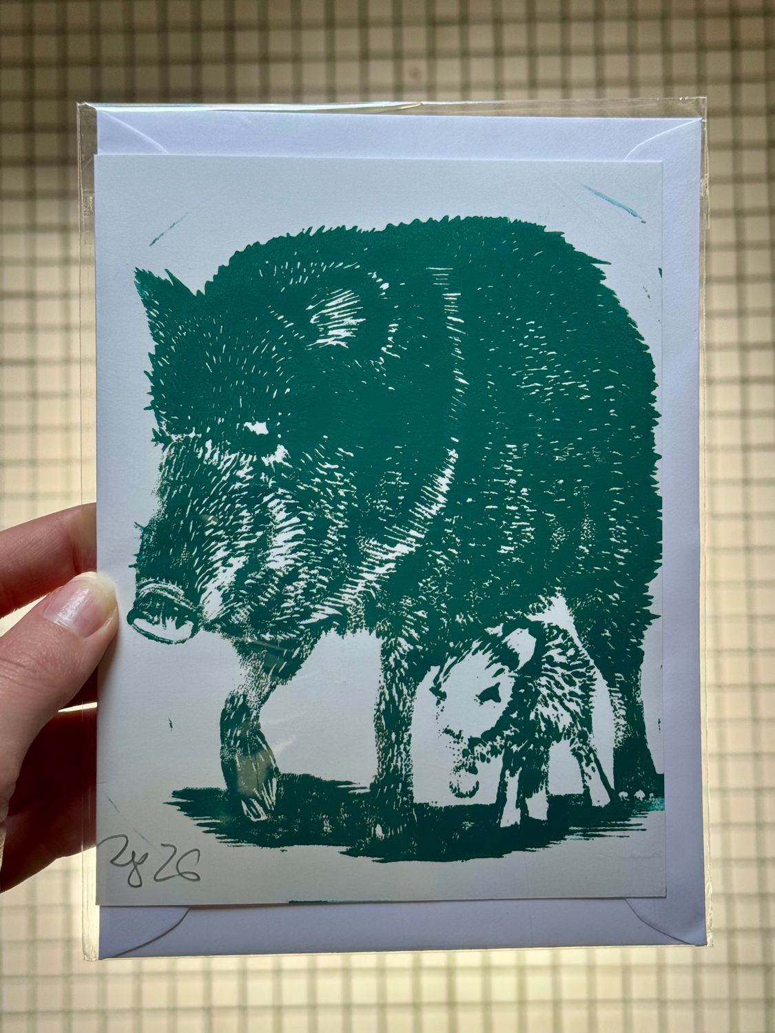 SDR Javelina Mama Card Hand-printed