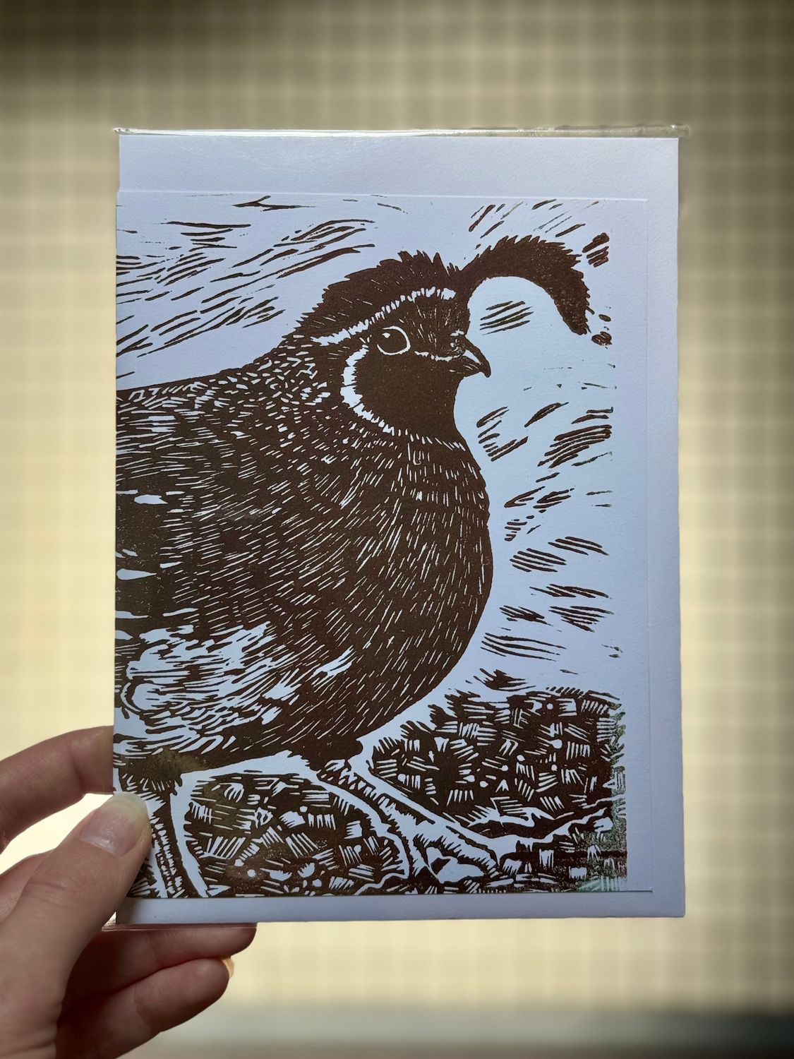 SDR Quail Card Hand-printed