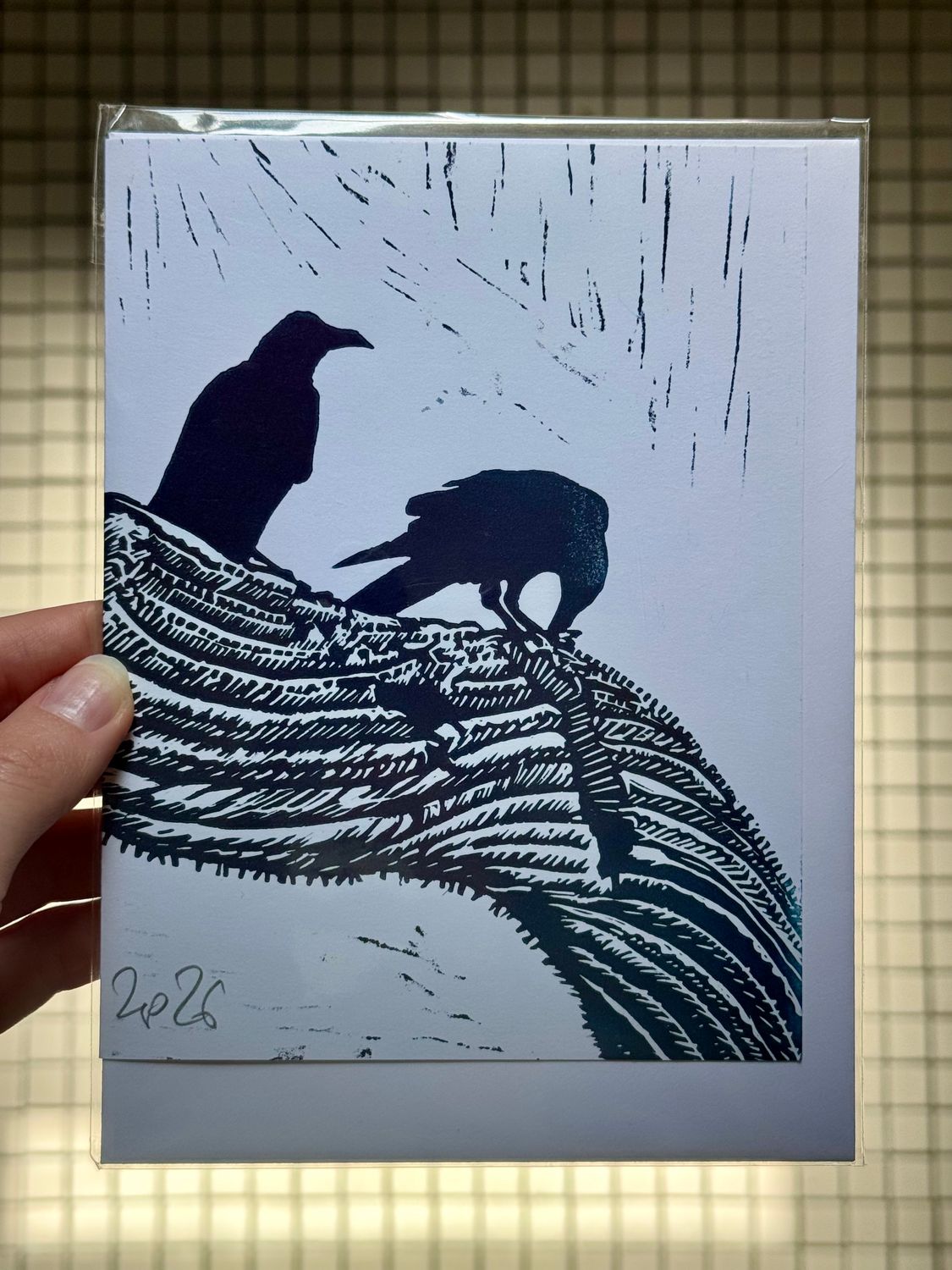 SDR Ravens at Lunch Card Hand-printed