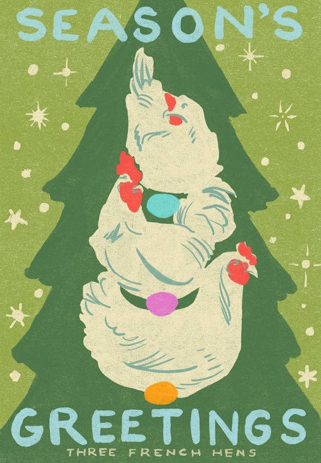 Three French Hens Everyday Greeting Card