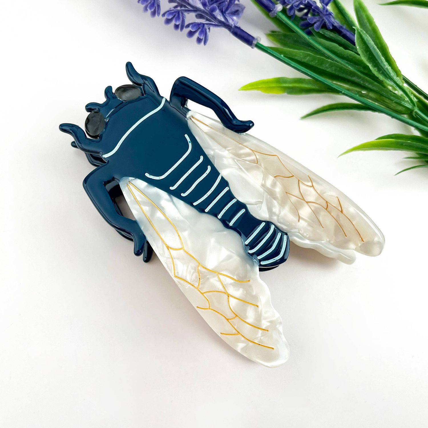 Cicada Patchwork Hair Claw Clip