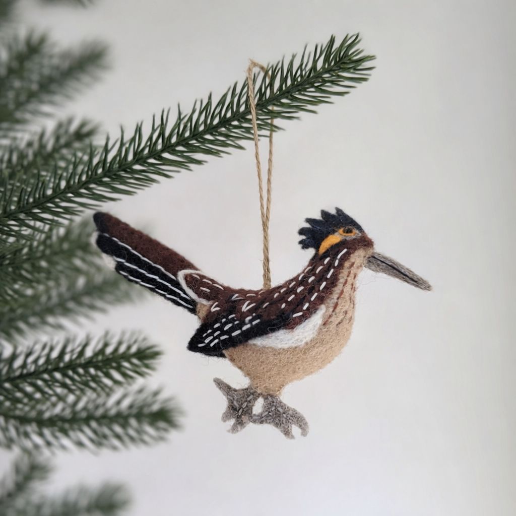 Felted Roadrunner Ornament