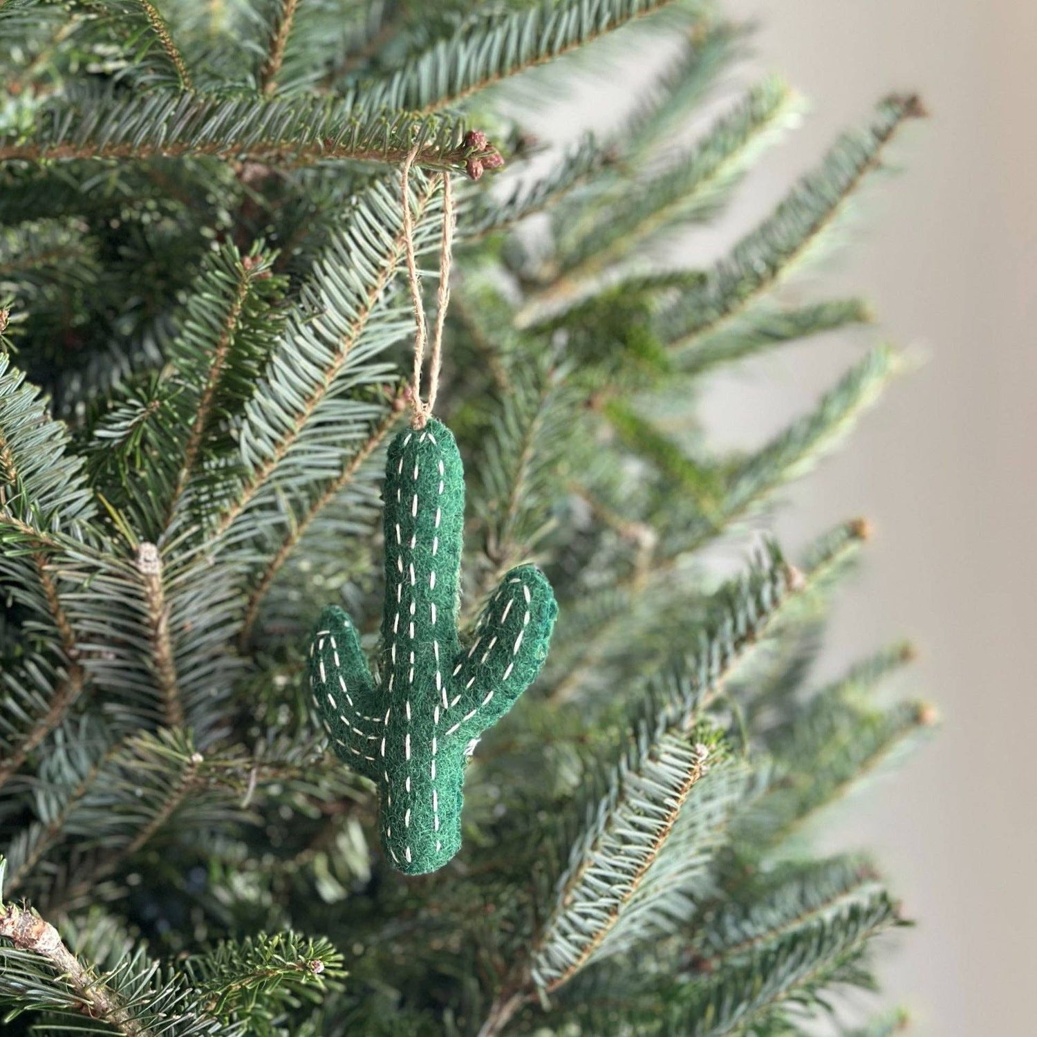 Felted Cactus Ornament