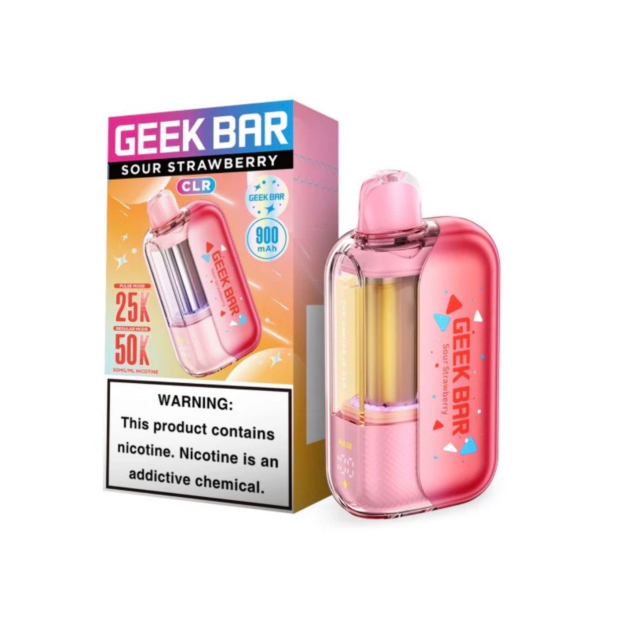 Geek Bar CLR 50K Disposable - Sour Strawberry Geek Bar CLR 50K Disposable - Sour Strawberry