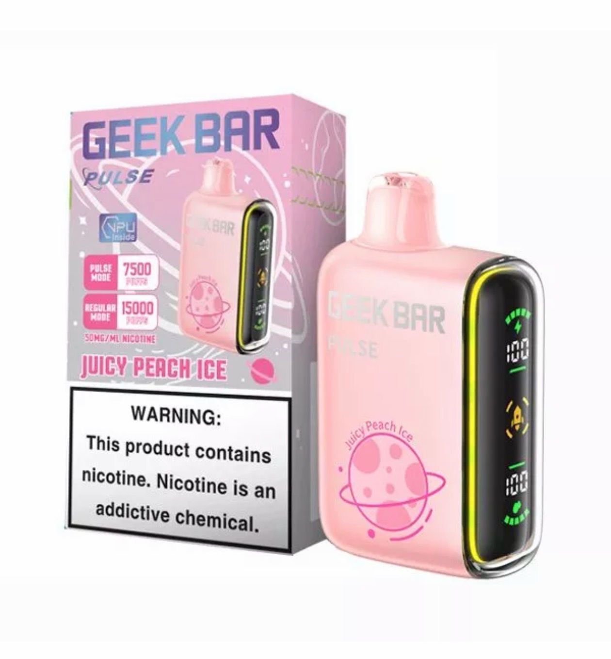 Geek Bar Pulse 15K Disposable - Juicy Peach Ice Geek Bar Pulse 15K Disposable - Juicy Peach Ice