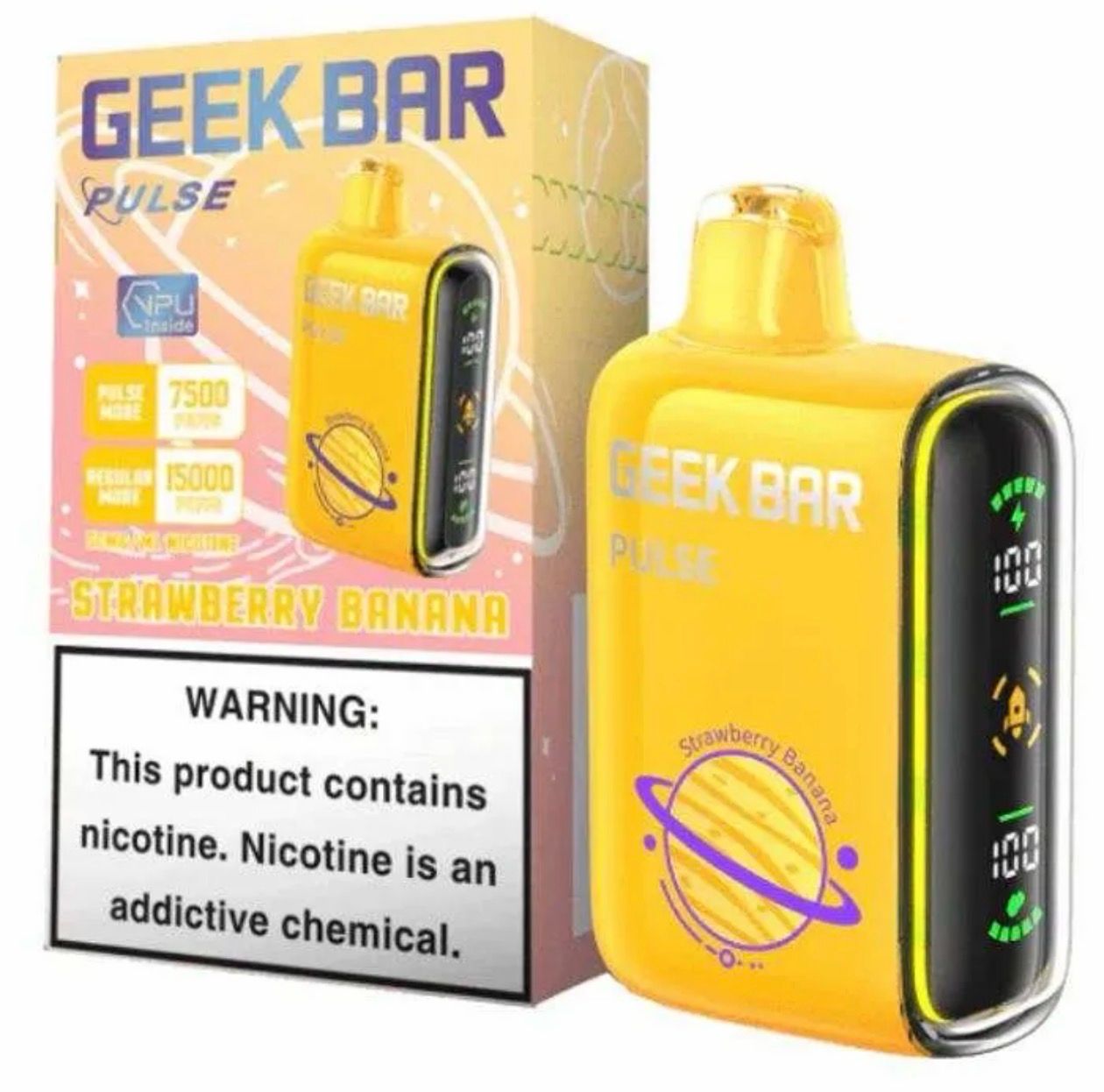 Geek Bar Pulse 15K Disposable - Strawberry Banana Geek Bar Pulse 15K Disposable - Strawberry Banana