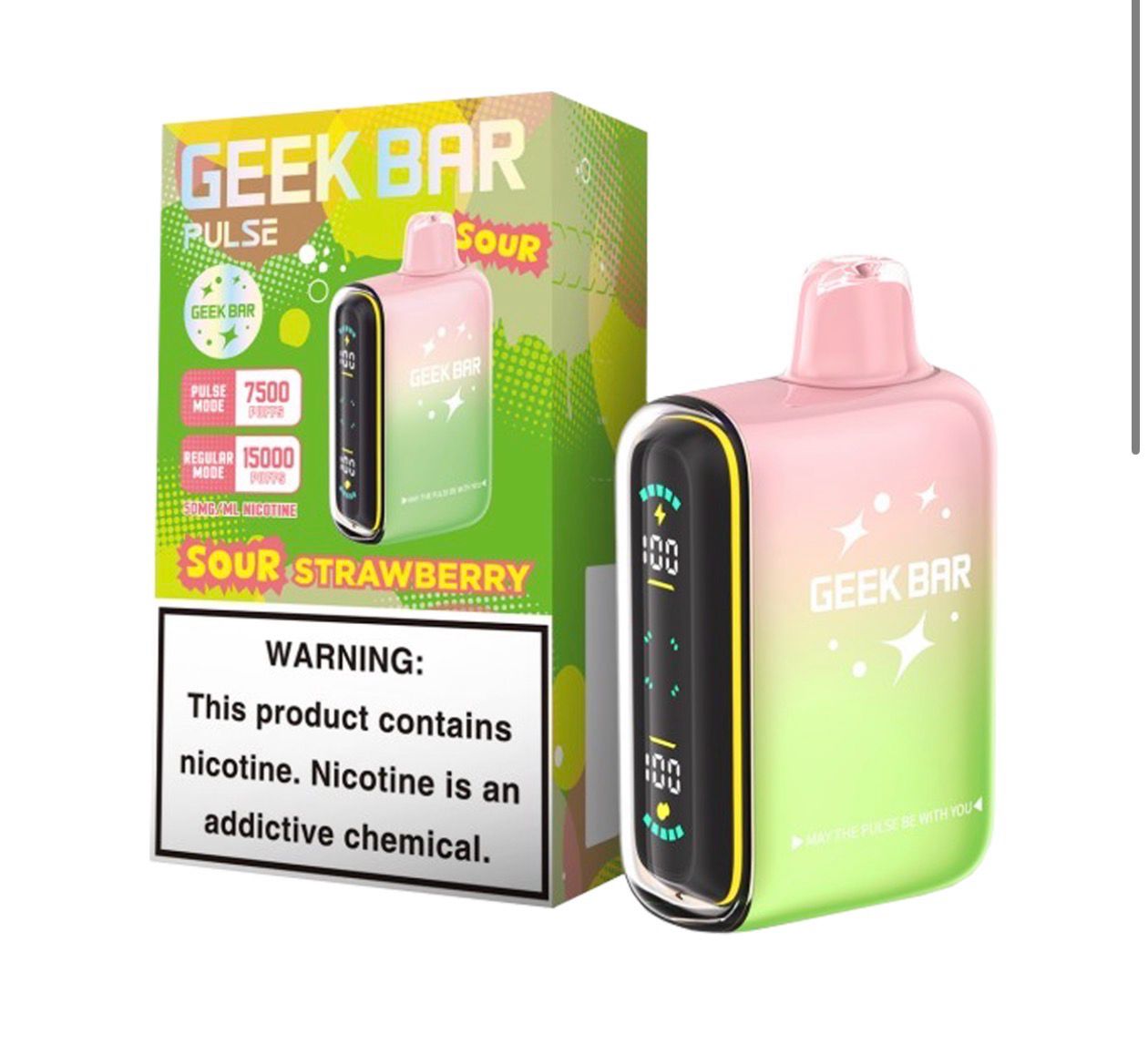 Geek Bar Pulse 15K Disposable - Sour Strawberry Geek Bar Pulse 15K Disposable - Sour Strawberry